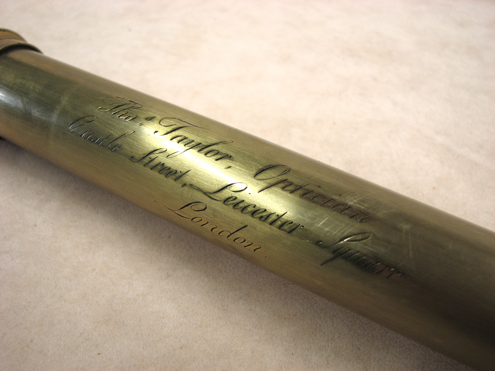 18th century 3 draw telescope by Thomas Taylor Castle St, Leicester Square London